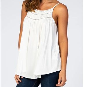 NWOT White Crochet Detail Sleeveless Top
